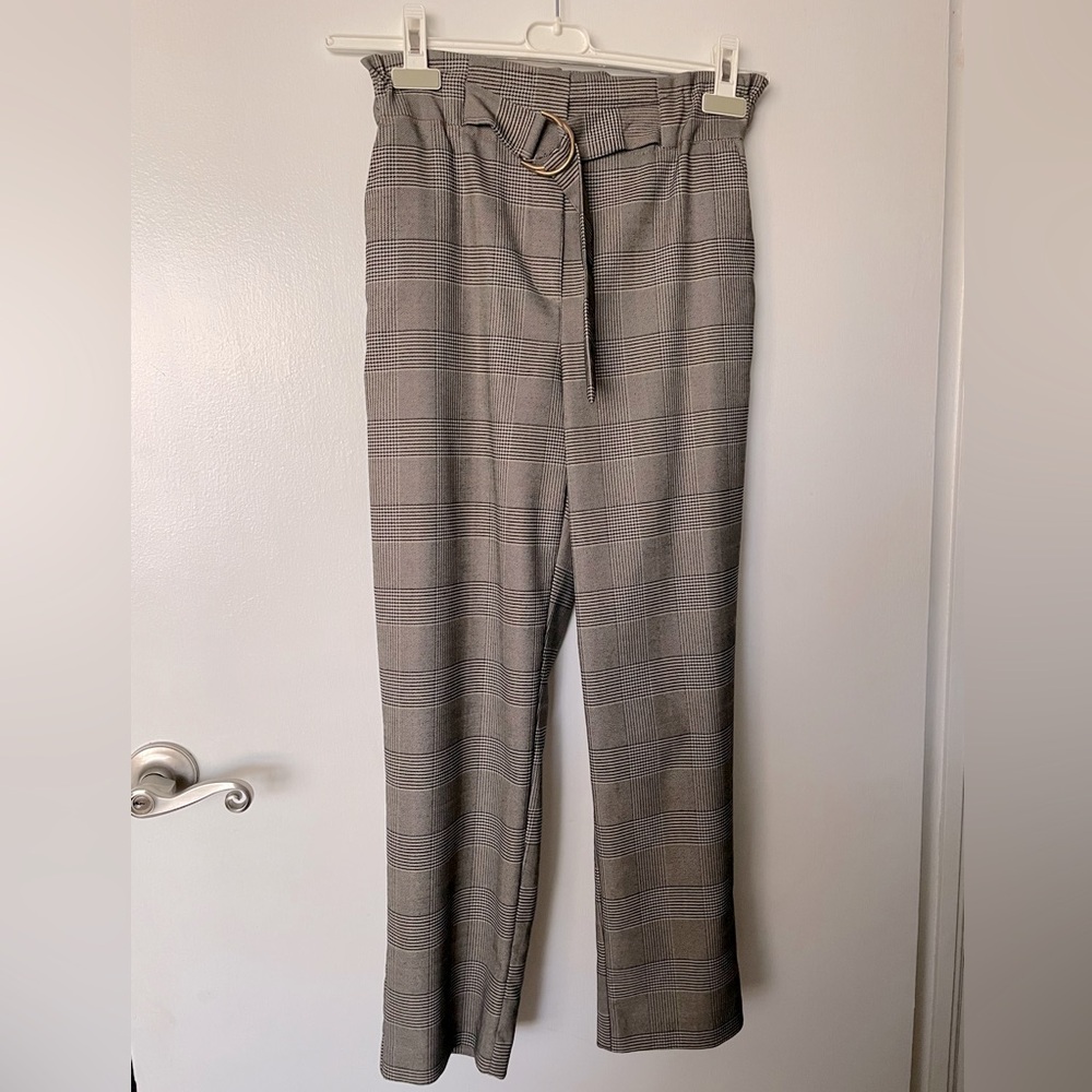Dynamite High-Waisted Plaid Trouser Pants - Size XS